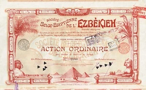EGYPT THE EZBEKIEH COMPANY 1899 stock certificate/bond - Picture 1 of 1
