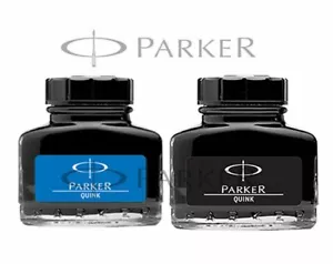 Parker Quink Fountain Pen Ink Bottle 30ml Black Or Blue Genuine Product - Picture 1 of 6