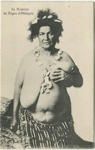 NIÑERA DEL NEGUS D'ABBISYNE, MUJER ÉTNICA DESNUDA - Abisinia, Etiopía Postal  - Imagen 1 de 2