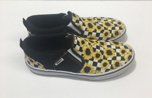 Scarpe sneakers Vans Asher taglia 5 Missy slip on girasoli scacchiera