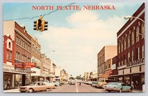 North Platte Nebraska NE Street Scene c1970s Cars Lincoln County Postcard - Picture 1 of 2