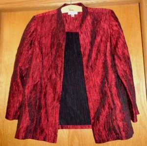 Woman's sz XL - Shimmery Burgundy JACKET - Clearwater Creek - Open front TOPPER - Picture 1 of 3