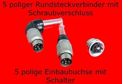 5 poliger Rundsteckverbinder mit Schalter von Amphenol Steckverbinder Stecker - Bild 1 von 4