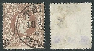 1874-80 AUSTRIA USATO EFFIGIE 50 K - A127 - Picture 1 of 1