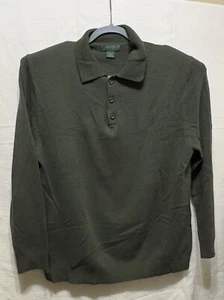 MARSHALL FIELDS 100% Cashmere V-neck Sweater Men's RN 17730 Dark Green Size XL - Picture 1 of 3