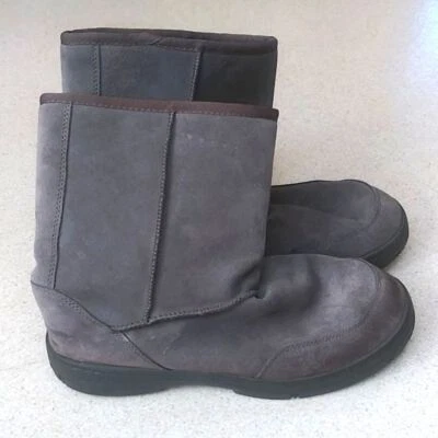 Route 66 Informal Cuero Gris Invierno Botines con Suela de Goma Duradera Foto 1 de 4