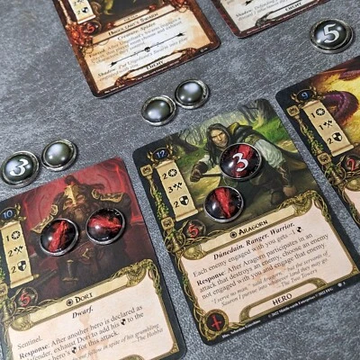 The Lord of the Rings The Card Game Inspired Unofficial Glass and Metal Tokens - Image 1 of 4