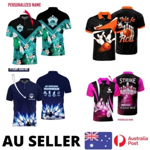 Bowling Shirt Polo Team Summer Holiday Tropical Good Vibes AMF Strike - AU Stock - Bild 1 von 18