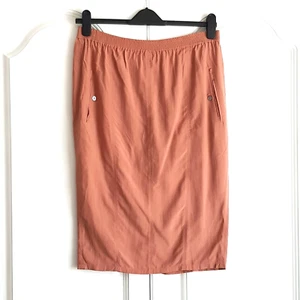 Nicole Farhi Vintage 80's Peach / Terracotta 100% Silk Skirt - Picture 1 of 5