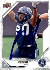 Cleyon Laing Signed 2019 Upper Deck CFL Football card Toronto Argonauts