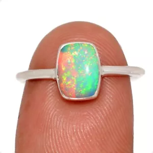 Natural Ethiopian Opal 925 Sterling Silver Ring Jewelry s.6.5 CR69842 - Picture 1 of 1