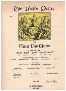 The Lord's Prayer Albert Hay Malotte Voice & Piano Sheet Music 1935 - Picture 1 of 3