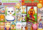 Silly Sweeties & Farm Fun Sticker Face - Sticker Included - Activity Book Set