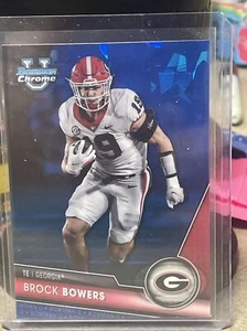 Brock Bowers Sapphire 2023 Bowman Chrome Sapphire No. 50 Georgia Bulldogs - Picture 1 of 2