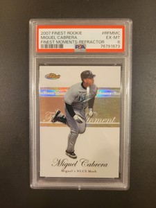 MIGUEL CABRERA 2007 Finest ROOKIE (Moments) REFRACTOR Marlins SP Gem PSA 6