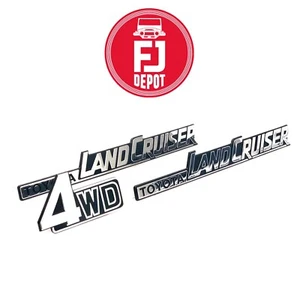 TOYOTA LAND CRUISER FJ60 BJ60 FJ62 REAR QUARTER PANEL 4WD EMBLEMS SET 3 GENUINE - Foto 1 di 3