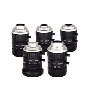 Industrial camera lens C-mount 10MP 2/3 in 8 12 16 25 35 50mm machine vision FA - Picture 1 of 19