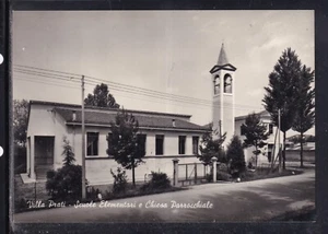 Cartolina Villa Prati Scuole Elementari e Chiesa Parrocchiale HF457 - Imagen 1 de 1