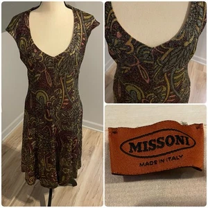Missoni Orange Label Cocktailkleid Gr. 44/8 Gold Metallic Mehrfarbig Print - Bild 1 von 12