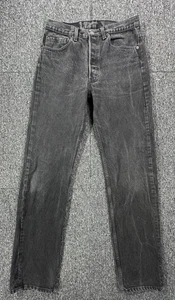 Jeans Levis 501 Vintage Años 90 Hechos en EE. UU. Para Hombres W32 L34 Negro Gris Denim Botón Mosca - Imagen 1 de 17