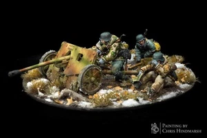 WWII Late War Winter German PaK38 with Crew Various Scales Historical Wargaming - Picture 1 of 8
