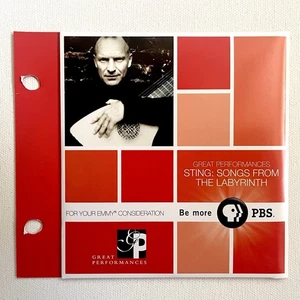 STING GREAT PERFORMANCES SONGS FROM THE LABRYRINTH EMMY FYC DVD PBS - Picture 1 of 2