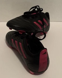 Adidas Girls Cleats Size 13K Youth Soccer Black Pink Shoes Football - Picture 1 of 11