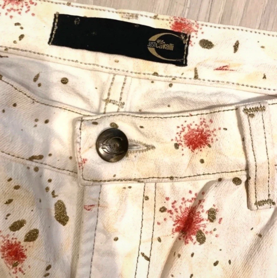 RARI Jeans JUST CAVALLI by ROBERTO CAVALLI Jeans Size 42 IT con lurex e coralli - Imagen 1 de 4