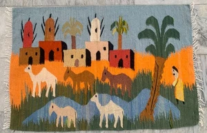 Alfombra de lana Kilim colorida tejida a mano turca vintage de 2x3 pies para dormitorio - Imagen 1 de 9