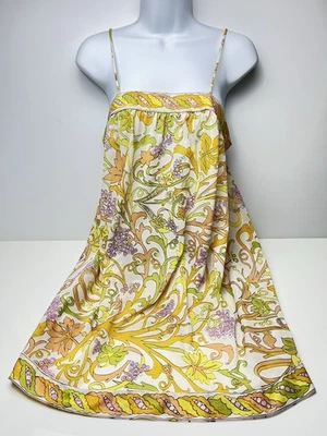 EMILIO PUCCI Formfit Rogers Slip Chemise Nylon Tricot orange yellow Print Size P - Image 1 of 4