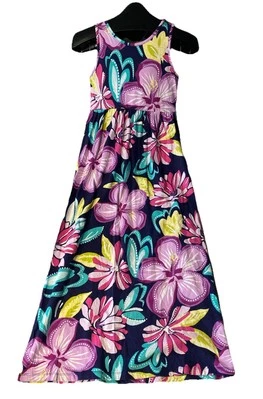 Gymboree Dress Girls Medium Sleeveless Multicolor Floral Maxi Knit Empire Waist - Image 1 of 4