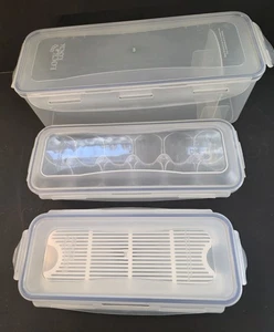 LocknLock 3-Piece Egg, Bread & Butter Storage Set Clear (8 pc) - Picture 1 of 4