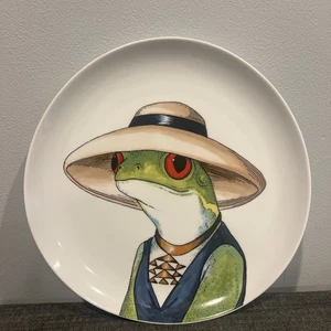 New West Elm Rachel Kozlowski Dapper Animals TREE FROG 8 3/4" Appetizer Plate - Picture 1 of 10