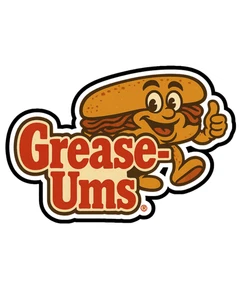 Grease-Ums 90s Funny Retro Parody Custom Vinyl Die Cut Sticker 3.5x2.5 - Picture 1 of 1
