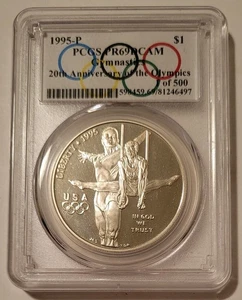 PCGS 1995 P Olympics Gymnastics Commemorative Silver Dollar Proof PR69 DCAM - Picture 1 of 2
