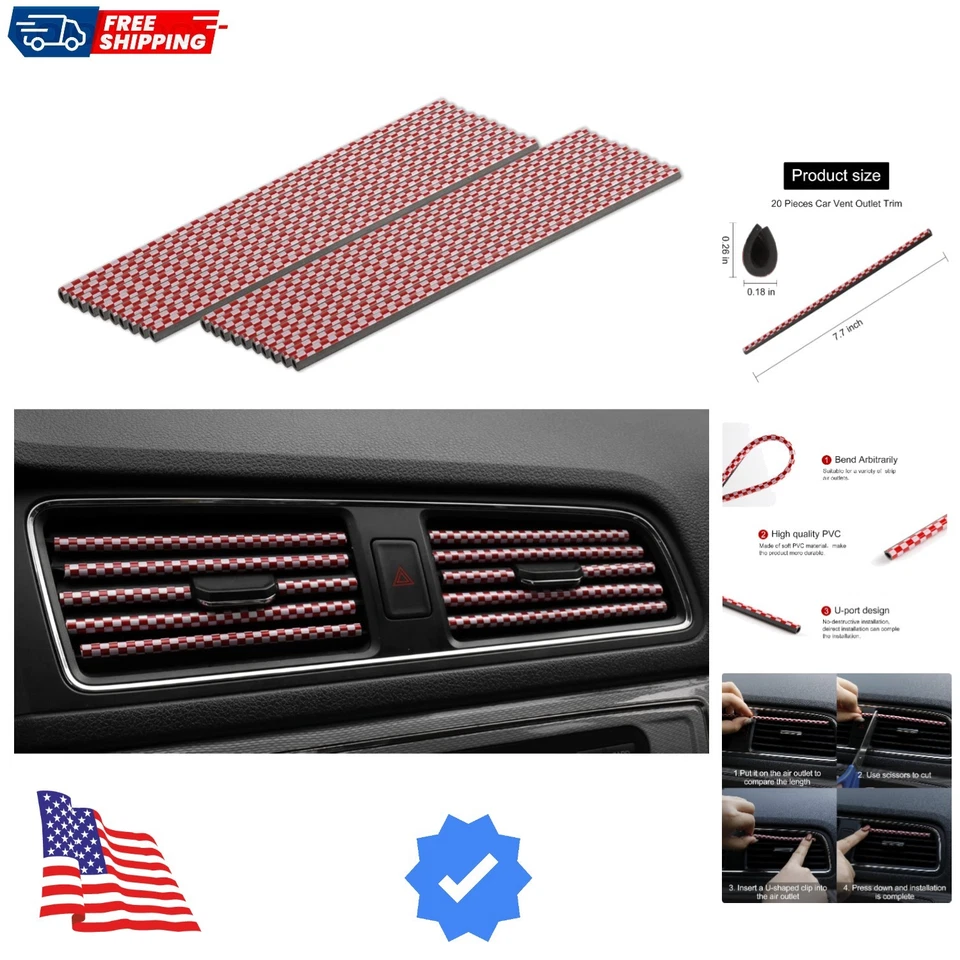 Tira decorativa aire acondicionado coche 20 piezas para toma de ventilación, Wat universal... Foto 1 de 4