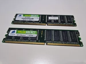(1GB) 2x512mb Corsair VS512MB400 Value Select PC3200 DDR-400MHz non-ECC CL3 184P - Picture 1 of 6