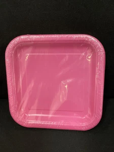 Unique Industries, Square Cake Paper Plates, 16 Pieces - Hot Pink - Picture 1 of 2