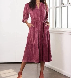 NWT Anthropologie Pilcro Marta Midi Dress In Wine Size XL - Picture 1 of 6