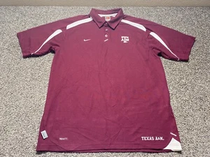 Nike A&M Aggies Team Polo Shirt Mens Large Maroon Team Authentic Football - Picture 1 of 11