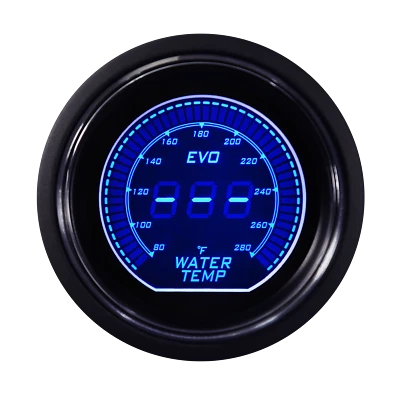 EVO 52mm 2-1/16" Digital Water Temperature Gauge 80 ~ 280 °F Blue & Red LCD - Image 1 of 4