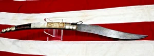 PRE CIVIL WAR MASSIVE FRENCH KNIFE MADE FOR AMERICAN TRADE C 1840 FULLY ENGRAVED - Picture 1 of 12