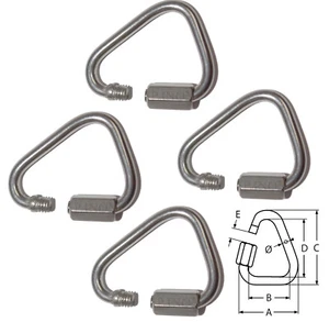 Karabiner Delta Draht 4 mm (4er Set) Edelstahl 316 - A4 - Bild 1 von 2