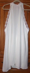 SHEIN CURVE WOMENS SIZE 4XL FITS LIKE 1X WHITE HALTER DRESS CROCHET KNEE LENGTH - Picture 1 of 3