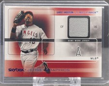 2005 SKYBOX AUTOGRAPHICS MLB #JG-GA Garret Anderson Angels Jersey Graphics Blue