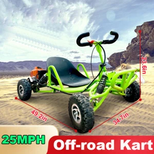 63cc 2-Stroke Gas Go Kart,2.8HP Off Road All-Terrain Tires,Hand Pull Start,Green - Picture 1 of 13