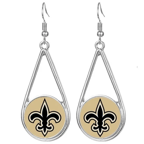New Orleans Saints Womens Silver Drop Dangle Earrings w Gift Pkg D29 Cover