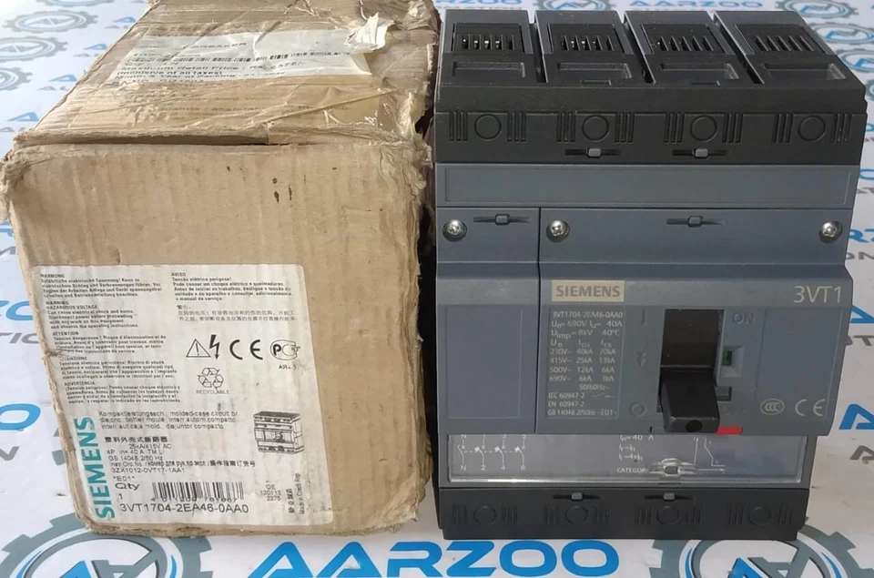 1 peça novo disjuntor Siemens 3VT1704-2EA46-0AA0 4P - Imagem 1 de 1