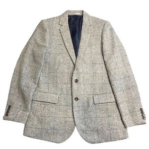J Crew Ludlow Tweed Moon Cloth Blazer Men 40L British Tan Gray windowpane - Picture 1 of 23