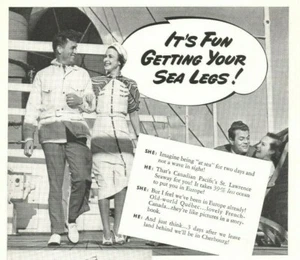 Canadian Pacific Passenger Line 1939 Romantische Route nach Europa Vintage Druck Anzeige - Bild 1 von 2